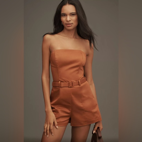 Anthropologie Maeve Strapless Bustier Romper L - Picture 5 of 9